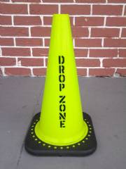 IN STOCK - 18" Drop Zone Cone - Lime color W/black Base